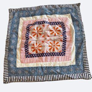 Pottery Barm Teen Pillow Sham Large Square 26"x26" Cotton Blue Pink